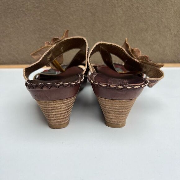 LArtiste Spring Step Flower Rhinestone Wedge Sandals Charlotte Size 41 US 9.5-10 - Picture 6 of 8
